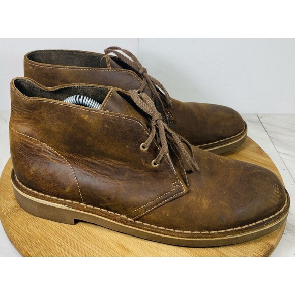 Clarks Beeswax Leather Desert Chukka Ankle Boots US 9M - Picture 2 of 6